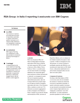 RSA Group: in Italia il reporting è assicurato con IBM Cognos