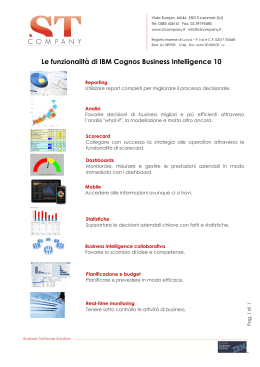 Le funzionalità di IBM Cognos Business Intelligence 10
