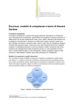 Excursus: modello di competenze e teoria di Howard Gardner