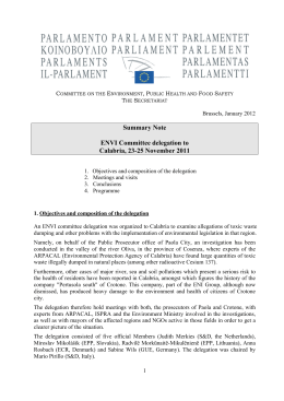 Summary Note ENVI Committee delegation to Calabria, 23