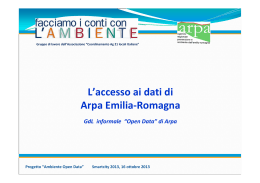 L`accesso ai dati di Arpa Emilia-Romagna GdL informale “Open Data