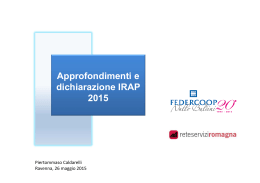 Approfondimenti e dichiarazione IRAP 2015