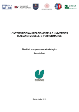 l`internazionalizzazione delle università italiane: modelli e
