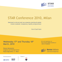 STAR Conference 2010, Milan