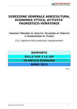 Rapporto Dop-Igp Emilia-Romagna 2012