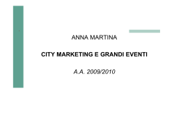 City marketing e grandi eventi: lezione all`Università