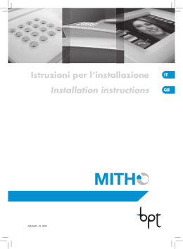 Istruzioni per l`installazione Installation instructions