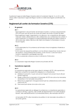 Reglament pil center da formaziun Surselva (CFS)