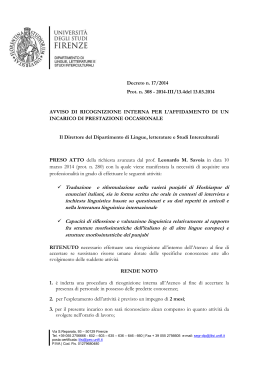 Decreto n. 17/2014 Prot. n. 308 - 2014