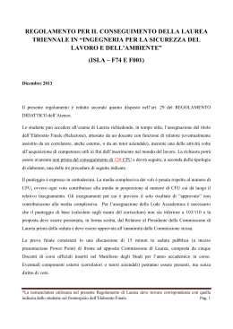 Regolamento - Università degli Studi dell`Insubria