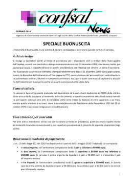 SPECIALE BUONUSCITA - Confsal Federazione SNALS Università