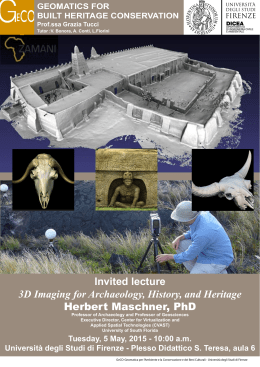 Invited lecture 3D Imaging for Archaeology, History, and Heritage