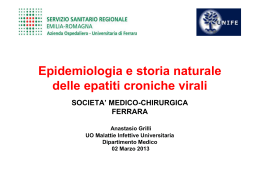Epidemiologia e storia naturale delle epatiti croniche