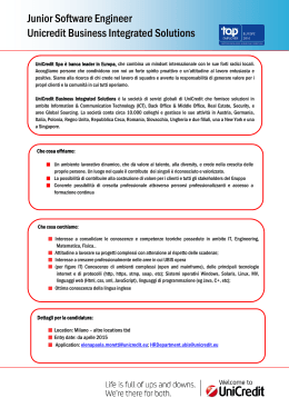 Junior Software Engineer Unicredit Business Integrated Solutions