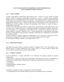 Statuto - Istituto Zooprofilattico Sperimentale del Lazio e della