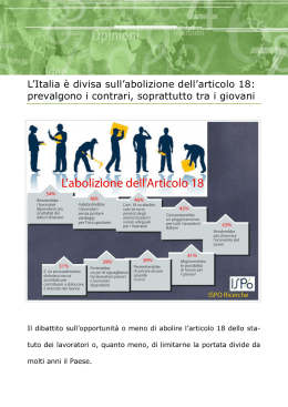 L`Italia è divisa sull`abolizione dell`articolo 18: prevalgono i