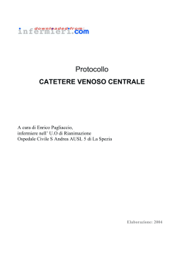Protocollo Catetere venoso centrale - Area-c54