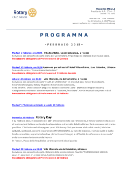 Programma - Febbraio - Rotary Club Fiesole