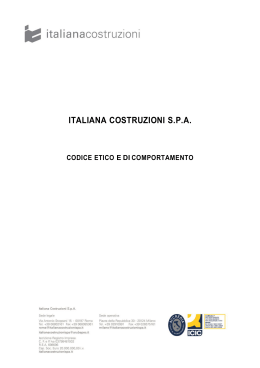 Codice Etico - Italiana Costruzioni