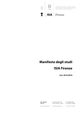 Manifesto degli studi ISIA Firenze