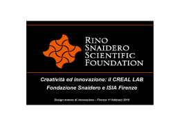 Creatività ed Innovazione Fondazione Snaidero e Isia Firenze