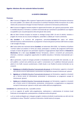 Oggetto: Adesione alla rete nazionale italiana Eurodesk LA GIUNTA