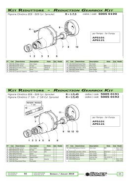 KIT RIDUTTORE - REDUCTION GEARBOX KIT R = 1