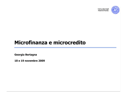 Microfinanza e microcredito
