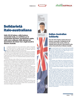 Italian-Australian Solidarity - Italian Chamber Of Commerce And