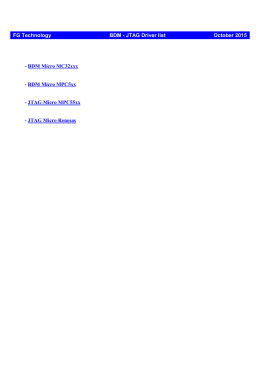 FG Technology BDM - JTAG Driver list October 2015