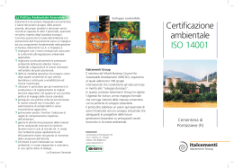 Certificazione ambientale ISO 14001