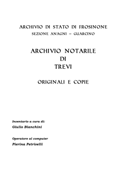 Archivio Notarile Di Trevi