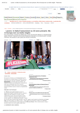 Stampa - Lavoro: in Italia 8 assunzioni su 10 sono precarie