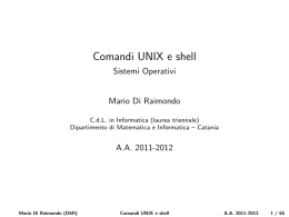 Comandi UNIX e shell - Sistemi Operativi