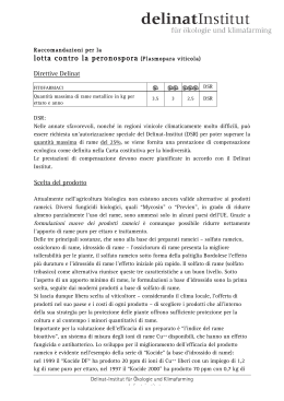 Raccomandazioni antiparassitarie 2013: peronospora