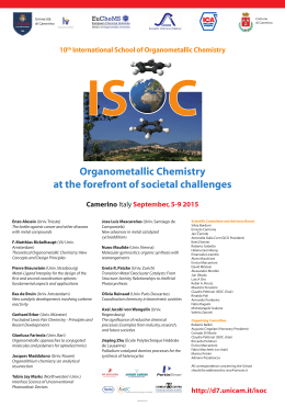 Camerino Italy September, 5-9 2015 http://d7.unicam.it/isoc 10th