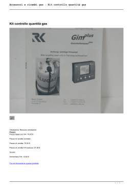 Accessori e ricambi gas : Kit controllo quantità gas