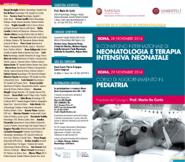 nona edizione (2014) - unità di Neonatologia, patologia e terapia