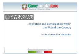 Innovation and digitalization within the PA and the Country