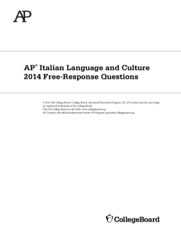 A P Italian Language and Culture 2014 Free
