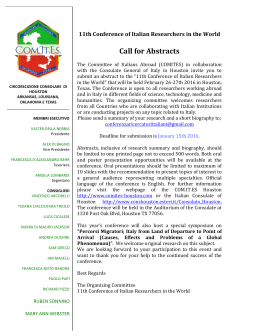 Call for Abstracts - 11th Conference