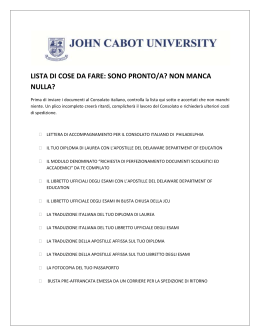 cose da fare - John Cabot University