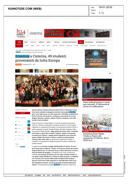 Erasmus a Cisterna, 49 studenti provenienti da tutta Europa