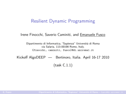 Resilient Dynamic Programming