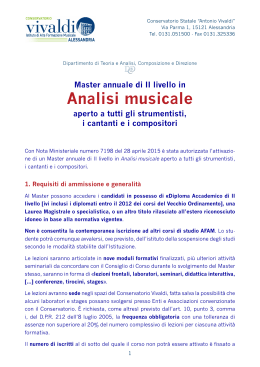 Analisi musicale - Conservatorio Antonio Vivaldi