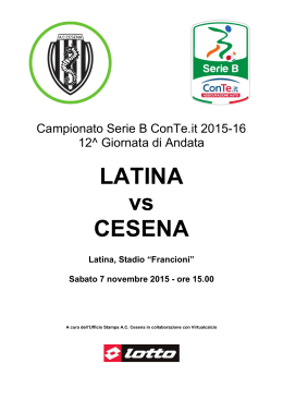 Match Analysis Latina-Cesena