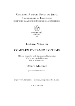 Universit`a degli Studi di Siena Lecture Notes on COMPLEX