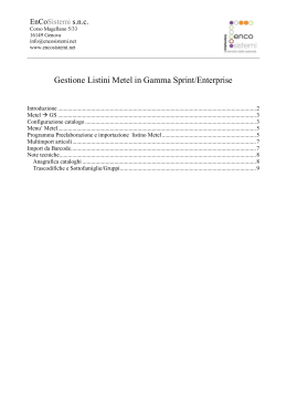 Gestione Listini Metel in Gamma Sprint/Enterprise