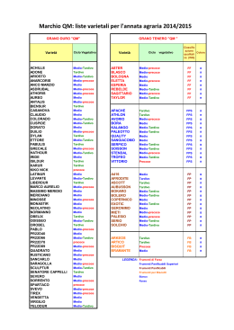 Marchio QM: liste varietali per l`annata agraria 2014/2015