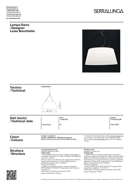 Lampa-Daria ⁄ Designer Luisa Bocchietto Tecnico ⁄ Technical Colori